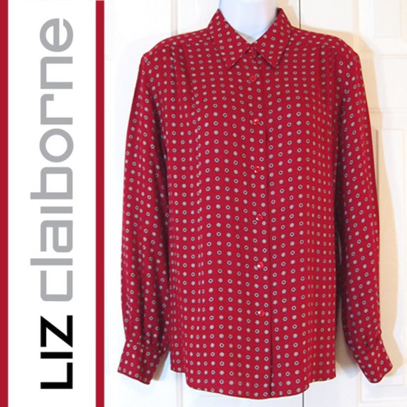 Liz Claiborne | Foulard Printed Vintage Blouse - Picture 1 of 10